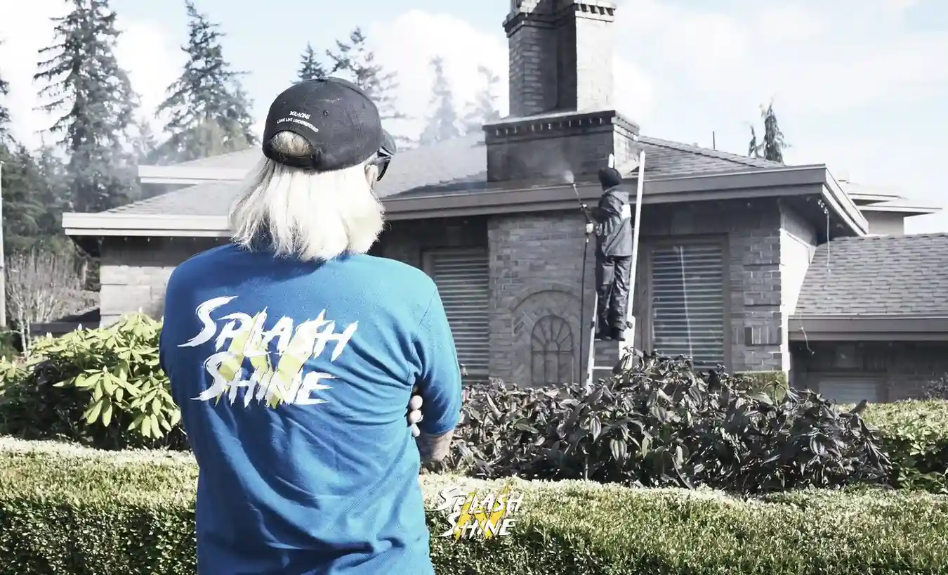 Professional exterior cleaning services - beautiful clean home after pressure washing and window cleaning