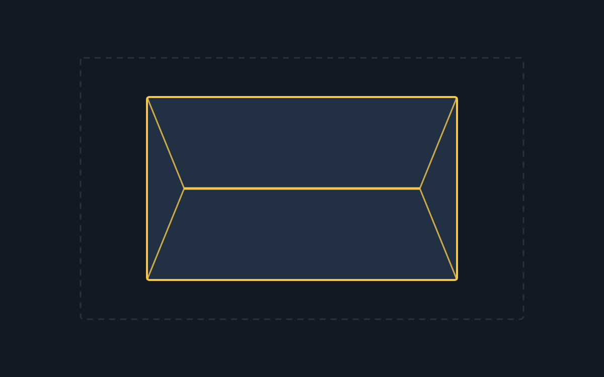 Diagram of a medium roof footprint shown against the outline of the largest size option